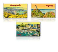 Welsh Fridge Magnets - Set of Three Welsh Beaches (Tenby, Aberystwyth, Anglesey)