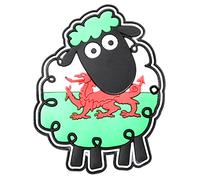 Welsh Gifts - PU Fridge Magnet (Sheep with Red Dragon)