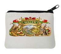 Welsh Heritage and Natural Landscape Neoprene Coin Purse Pouch 10x11cm White