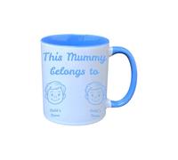 Welsh High Street Gift for Mum - Personalised Mug - This Mummy Belongs to... (Two Boys) (Blue)