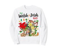 Welsh Irish Roots Cymru Idea For Kids & Wales Ireland Flag Sweatshirt