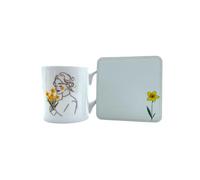 Welsh Lady Daffodil Bone China 'Small' Mug and Coaster Gift Set