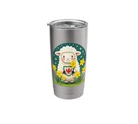 Welsh Lamb Cute St Davids Day Design Stainless Steel Insulated Tumbler
