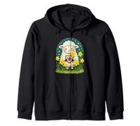 Welsh Lamb Cute St Davids Day Design Zip Hoodie