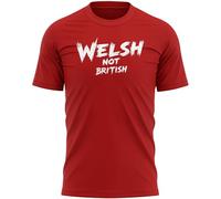 Welsh Pride T Shirt Welsh Not British Tee Mens Cymru Top for Dad Grandad Partner Fathers Day Birthday Gift Wales Present, XXL, Red
