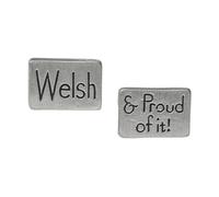 Welsh & Proud of It! Design Cufflinks, Antique Silver Finish, Handcrafted English Made Pewter, with Gift Box