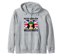 Welsh Roots British Born Girl Pride Wales Heritage Zip Hoodie