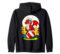 Welsh Rugby Dragon among Daffodils Zip Hoodie