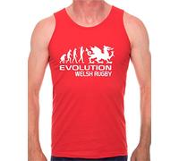 Welsh Rugby Evolution of Cymru Mens Vest Tank Gym Althetic Top X-Large Red