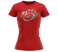 Welsh Rugby Supporter Womens T Shirt Wales 1881 Cymru St Davids Day Tee Top, XXL, Red