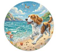 Welsh Springer Spaniel 1000 Piece Round Jigsaw Animal Challenging & Educational Adults And Kids Amily Game Creative for Travel Gifts,Present 1000pcs (67.5x67.5cm)