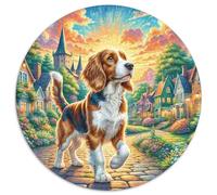Welsh Springer Spaniel 1000 Piece Round Jigsaw Animal Puzzles Adults And Kids Amily Game Creative for Travel Gifts,Present 1000pcs (67.5x67.5cm)