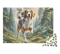 Welsh Springer Spaniel 1000 Pieces Jigsaw Puzzles Engaging Family Games Beagle in Forest Jigsaw Puzzles Beautiful Decoration for Gifts 70x50cm/1000pcs
