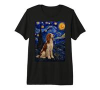 Welsh Springer Spaniel Dog Van Gogh Starry Night Premium T-Shirt