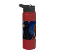 Welsh Springer Spaniel Dog Van Gogh Starry Night Stainless Steel Insulated Water Bottle