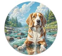 Welsh Springer Spaniel1000 Pieces Circular Puzzle AnimalCreative Jigsaw Puzzles Adults And Kids Difficult1000pcs (67.5x67.5cm)