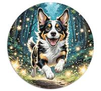 Welsh Terrier 1000 Piece Round Puzzles For Adults And Kids Cute Pets Jigsaw Puzzles Creative Unique Challenge Games Stress Reliever Difficult Challenge 1000pcs (67.5x67.5cm)