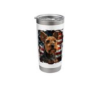 Welsh Terrier American Flag Stainless Steel Insulated Tumbler