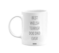 Welsh Terrier Dog Dad Mug, Gift for Fathers Day, Birthday, Celebrations, Gifts or Presents for Men, Male, him, Birthday, Christmas, White Coffee Mugs Cups - wm-006c_349