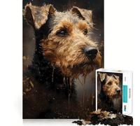 Welsh Terrier Dog Precious Jigsaw 1000 Pieces Focus Building Toy Zero Gap Rewarding Activity for Rainy Days (38x52cm)