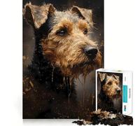 Welsh Terrier Dog Precious Jigsaw for Teenagers 1000 Pieces Mental Improve Play Uniform Size Precise Pieces Family Fun Night Activity (38x26cm)