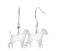Welsh Terrier Silhouette Silver Earrings