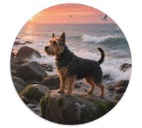 Welsh TerrierJigsaw Puzzles 1000 Pieces for Adults Kids Round Cute PetCreative Challenge Toys Gift1000pcs (67.5x67.5cm)