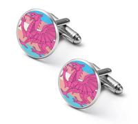Welsh Trans Dragon Flag Cufflinks for Men Women Cuff Links Tuxedo Shirt Personalised Printed Jewelry Accessories
