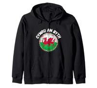 Welsh Wales Cymru am byth Zip Hoodie