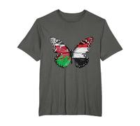 Welsh Yemeni Flag Butterfly T-Shirt
