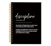 Welshower Discipline Definition Inspirational Spiral Notebook Journal, Motivational Notebook, Positive Affirmation Journal for Women Men, Motivational Office Supplies, 5.5x8.3 Inch