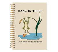 Welshower Frog Motivational Spiral Notebook Journal, Inspirational Notebook for Women Men, Hang in There Funny Frog Positive Journal, Positive Affirmation Gifts, 5.5x8.3 Inch
