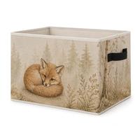 Welshower Rustic Forest Fox Storage Box Bins with Handles