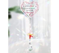 Welsky Anniversary Suncatcher Gifts for Him Her, I Love You Gifts for Boyfriend Girlfriend, Birthday Christmas Valentines Day Wedding Gifts for Couples Wife Husband Heart Acrylic Crystal Suncatcher
