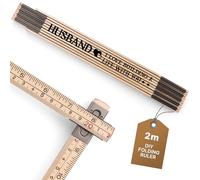 Welsky Anniversary Wedding Gifts for Him, Husband Birthday Gifts 2 Metres Foldable Ruler, Birthday Christmas Fathers Day Thank You Gift for Men Him Husband, 6 FT 6 Wooden Folding Ruler with UV Print
