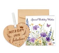 Welsky Birthday Cards for Women, Greeting Cards with Wooden Heart Plaque Gifts for Her Girls, 40th 50th 60th 80th Birthday Gifts Card for Her Mum Friends Wife Sister