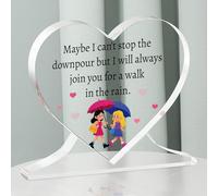 Welsky Friendship Gifts for Women, Heart Acrylic Decor, Graduation Wedding Christmas Birthday Friendship Gift for Women, Friend Heart V-bottom ornament