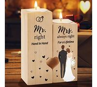 Welsky Wedding Gifts for Couple, to My Love Wooden Candle Holders, Wedding Gifts for Bride and Groom, Mr and Mrs Gifts for Christmas Birthday Valentines Day, Anniversary Wedding Gifts for Her