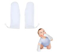 welsoon 1 Pair of Baby Gloves Against Eczema, Anti-Scratch Mittens to Relieve Eczema for Boys and Girls from 12 to 36 Months White
