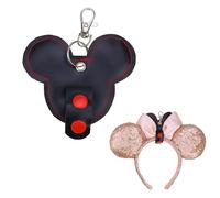 welsoon 2Pcs Mouse Ear Holder for Backpack Bag Mouse Ear Strap Headband Holder Trip Accessories for Hanging Mouse Ear, Black, S