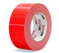 WELSTIK Professional Grade Red Duct Tape, Waterproof Duct Tape Cloth Fabric,Red Gaffer Tape for Repairs, DIY, Crafts, Indoor Outdoor Use,50mm X 41M, 7.5 Mil Thick