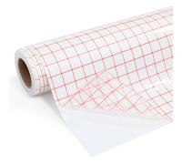 WELSTIK Red Grid Vinyl Transfer Tape, 12" x 50 FT (30.5cm x 15.2m), Medium Tack Permanent Adhesive Tape for HTV, Decals, Signage, Car Wrapping, Craft Projects - Easy Lift & No Residue
