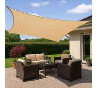 Weltbild Beige Sun Shade Sail 3.6x3.6m UV Windproof Square 1 Unit Eyelets