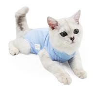 WELTENT Cat Sweaters Shirts for Cats,Hairless Cat Cotton Tshirts Pet Clothes,Pullover Kitten T-Shirts with Sleeves,Cats & Small Dogs Apparel, Blue,L