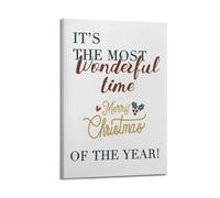 WELTJOKER Christmas Most Wonderful Time of The Year Poster Attractive Wall Art Canvas Printings for Room Aesthetic24x36inch(60x90cm) Frame-style-2