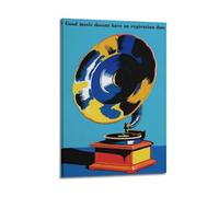 WELTJOKER Good Music Quote Poster - Gramophone Retro Music Poster Attractive Wall Art Canvas Printings for Room Aesthetic16x24inch(40x60cm) Frame-style