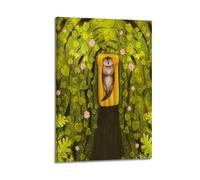 WELTJOKER Illustration Poster The Otter Among The Water Lilies Poster Attractive Wall Art Canvas Printings for Room Aesthetic12x18inch(30x45cm) Frame-style