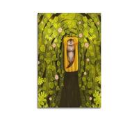 WELTJOKER Illustration Poster The Otter Among The Water Lilies Poster Attractive Wall Art Canvas Printings for Room Aesthetic20x30inch(50x75cm) Unframe-style