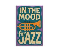 WELTJOKER In The Mood for Jazz POSTER Vintage Trumpet Poster Attractive Wall Art Canvas Printings for Room Aesthetic24x36inch(60x90cm) Unframe-style