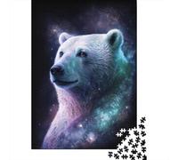 Weltraum-Galaxie-Eisbär-Puzzle, 1000 Teile, Papierpuzzle für Erwachsene und Teenager, Familienspiel, Weihnachtsgeschenke, 1000 Teile (38 x 26 cm)
